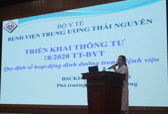 Tập huấn Thông tư 18 về Quy định hoạt động dinh dưỡng trong Bệnh viện